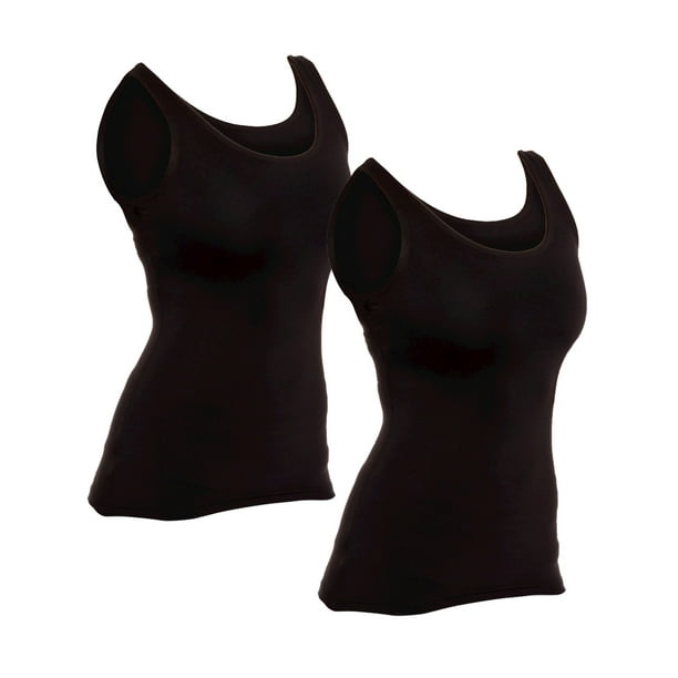 Camille Womens Shapewear Underwear Black Tummy Control Body Support Vest Top